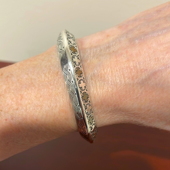 Amazing Kenneth Johnson Sterling Silver & Copper Cuff Bracelet - Picture 2 of 12